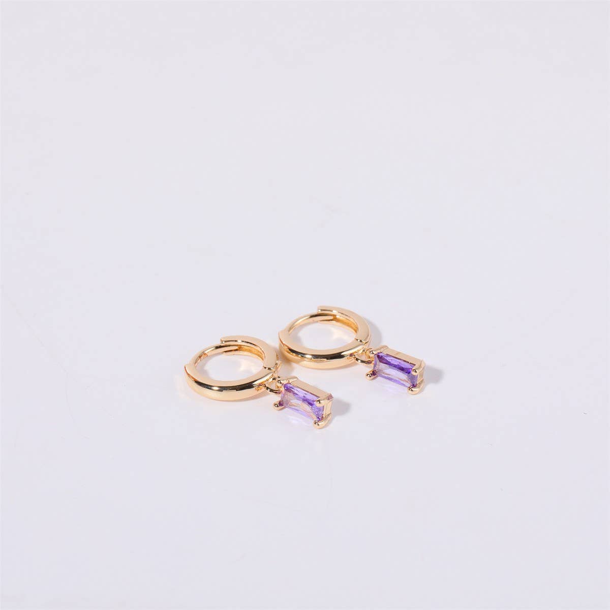 POLISHED GEOMETRIC HOLLOW EARRINGS STAINLESS_CWAJE5031