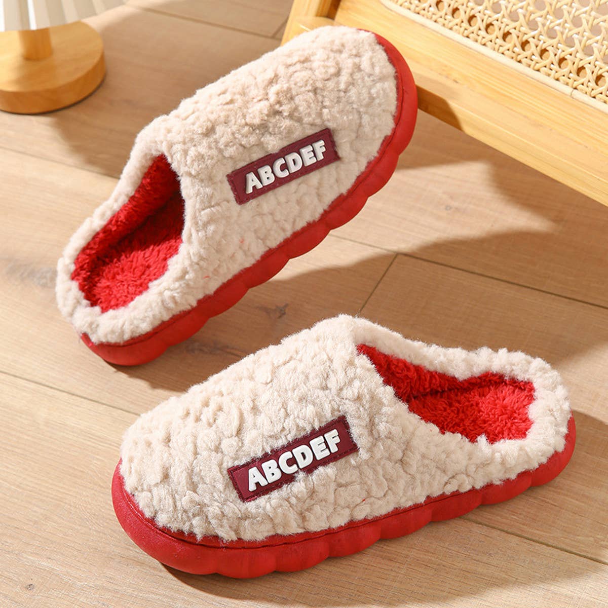 HOUSEHOLD NON SLIP LETTER WARM COTTON SLIPPERS_CWSHS0318