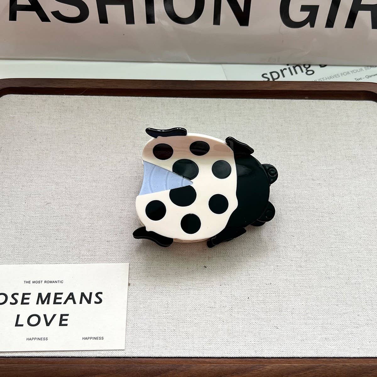 NEW LADYBUG ACETATE HAIR CLIP FOR CHIC HAIRSTYLES_CWAHA5721