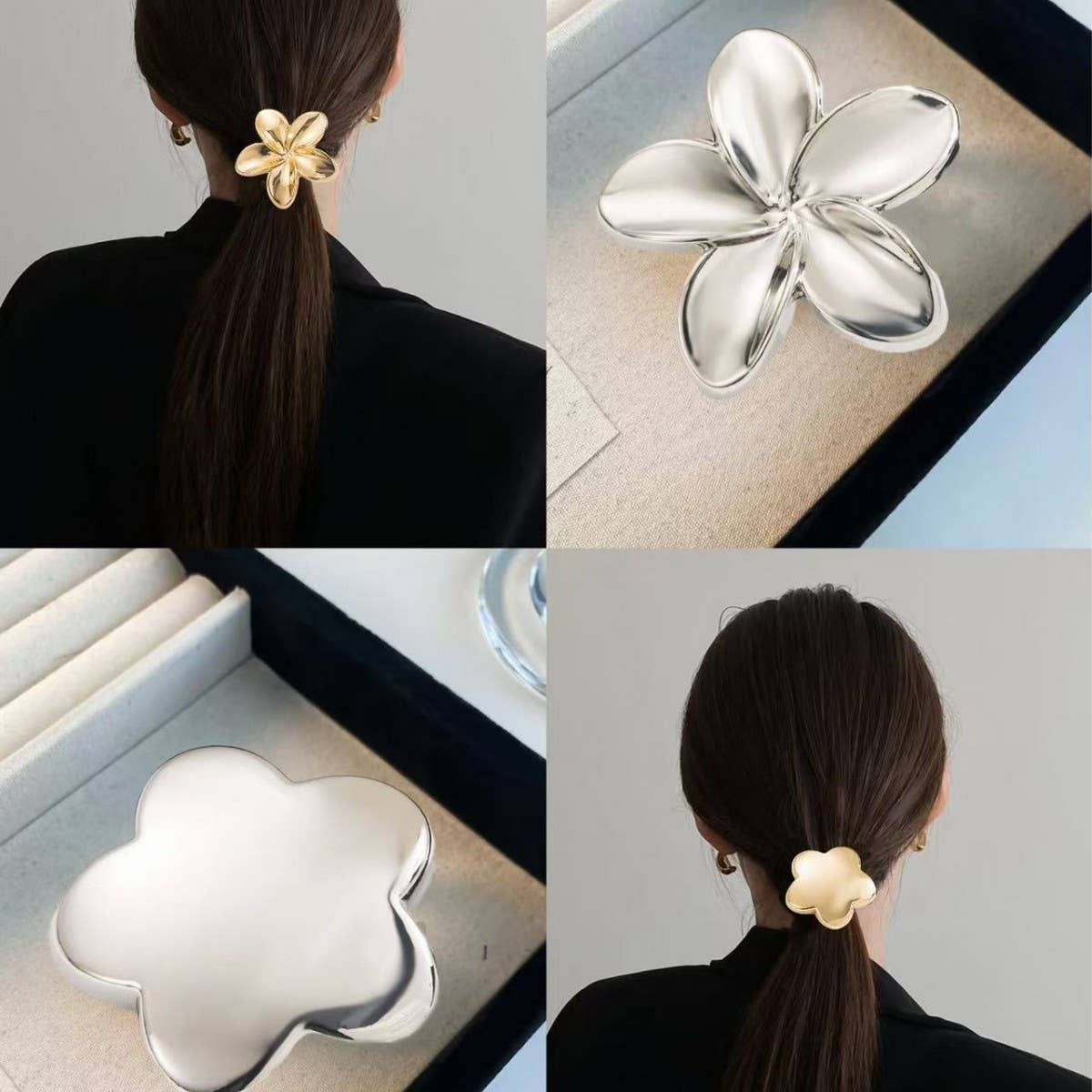 NEW MINIMALIST FLOWER HAIR TIE FOR PONYTAILS_CWAHA6202