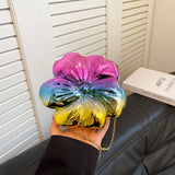 FLOWER GOLD PRESSED BAG BANQUET BAG CLUTCH_CWAB3259