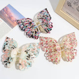 SWEET AND COOL GRADIENT FLORAL BUTTERFLY HAIR CLAW_CWAHA2216