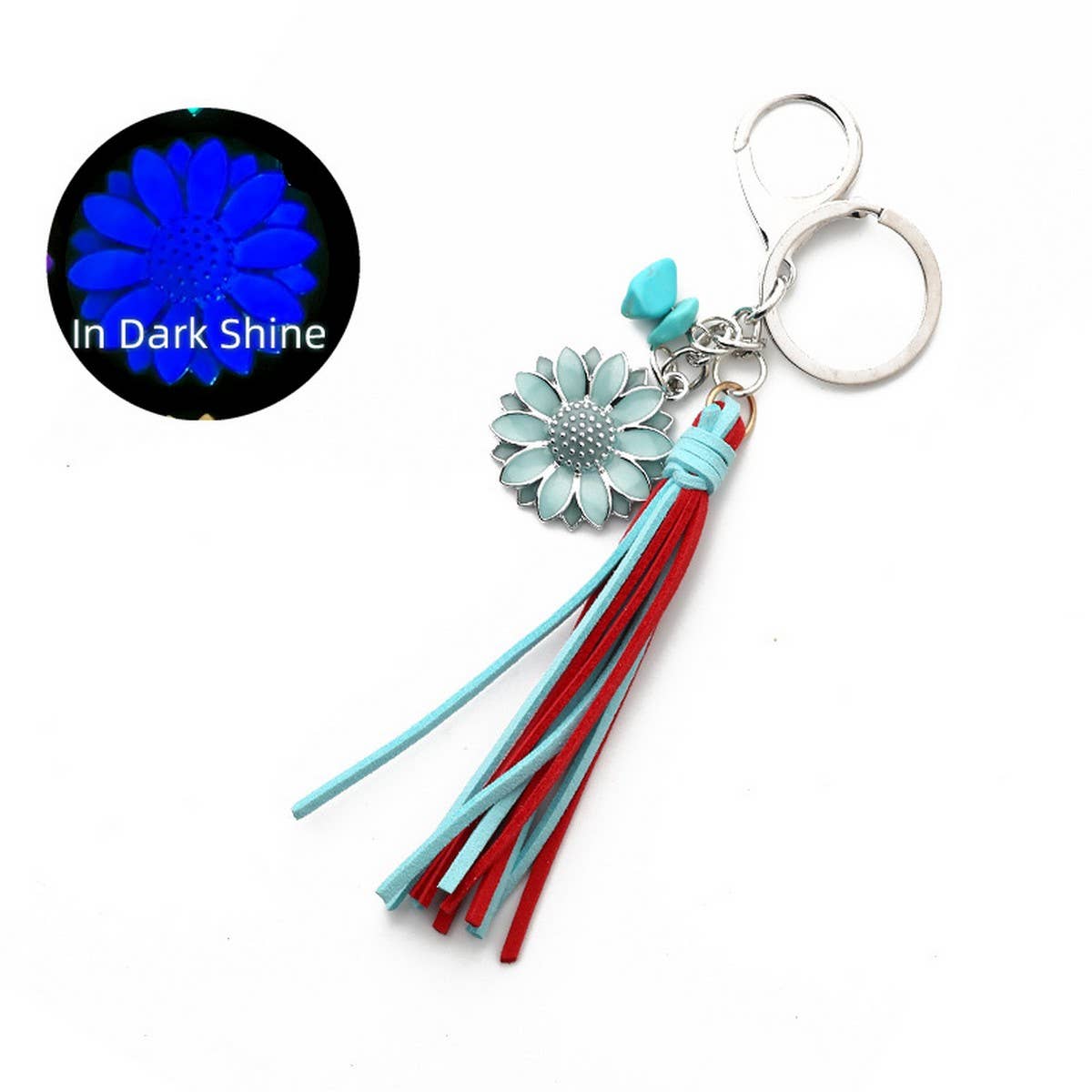 GLOW SUNFLOWER KEYCHAIN FLUORESCENT NIGHT CHARM_CWAB5091