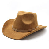 NEW ETHNIC FAUX SUEDE HAT BELT WESTERN COWBOY HAT_CWAH2514