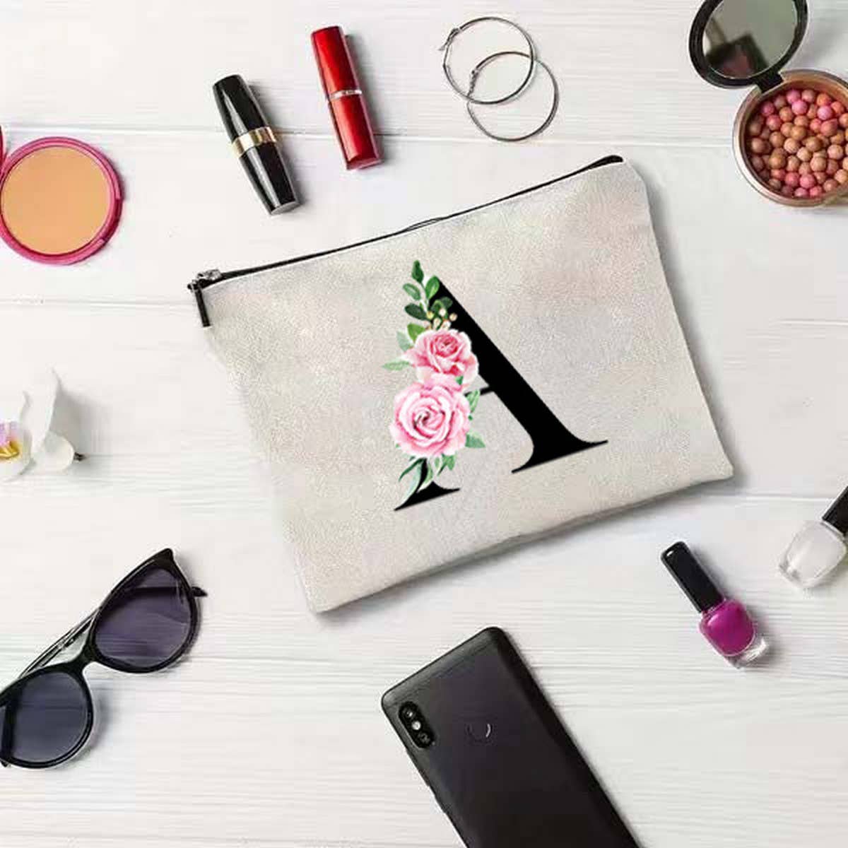 SIMPLE DOUBLE SIDED PRINTED ZIPPER COSMETIC BAG_CWAB2251