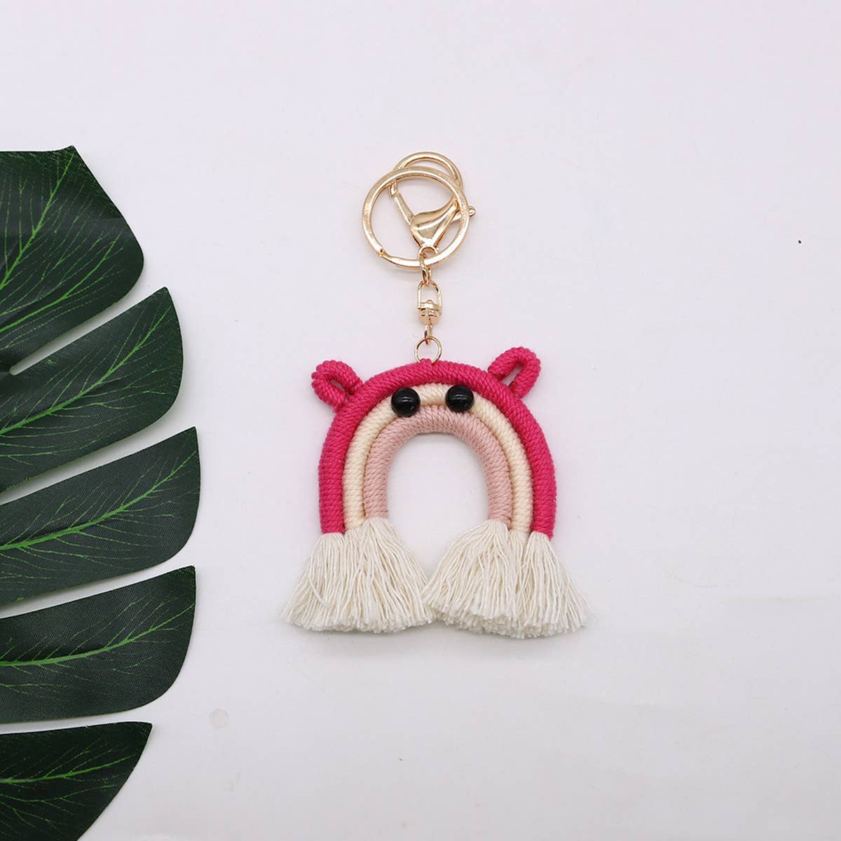 FASHION HAND WOVEN RAINBOW TASSEL KEYCHAIN_CWMM1582