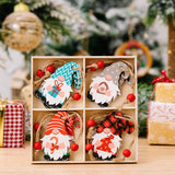 Cwmm10285_Christmas Wooden Gnome Ornaments Set Of 4