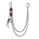 Trendy Retro Leather Stitching Jeans Chain_Cwmm4838