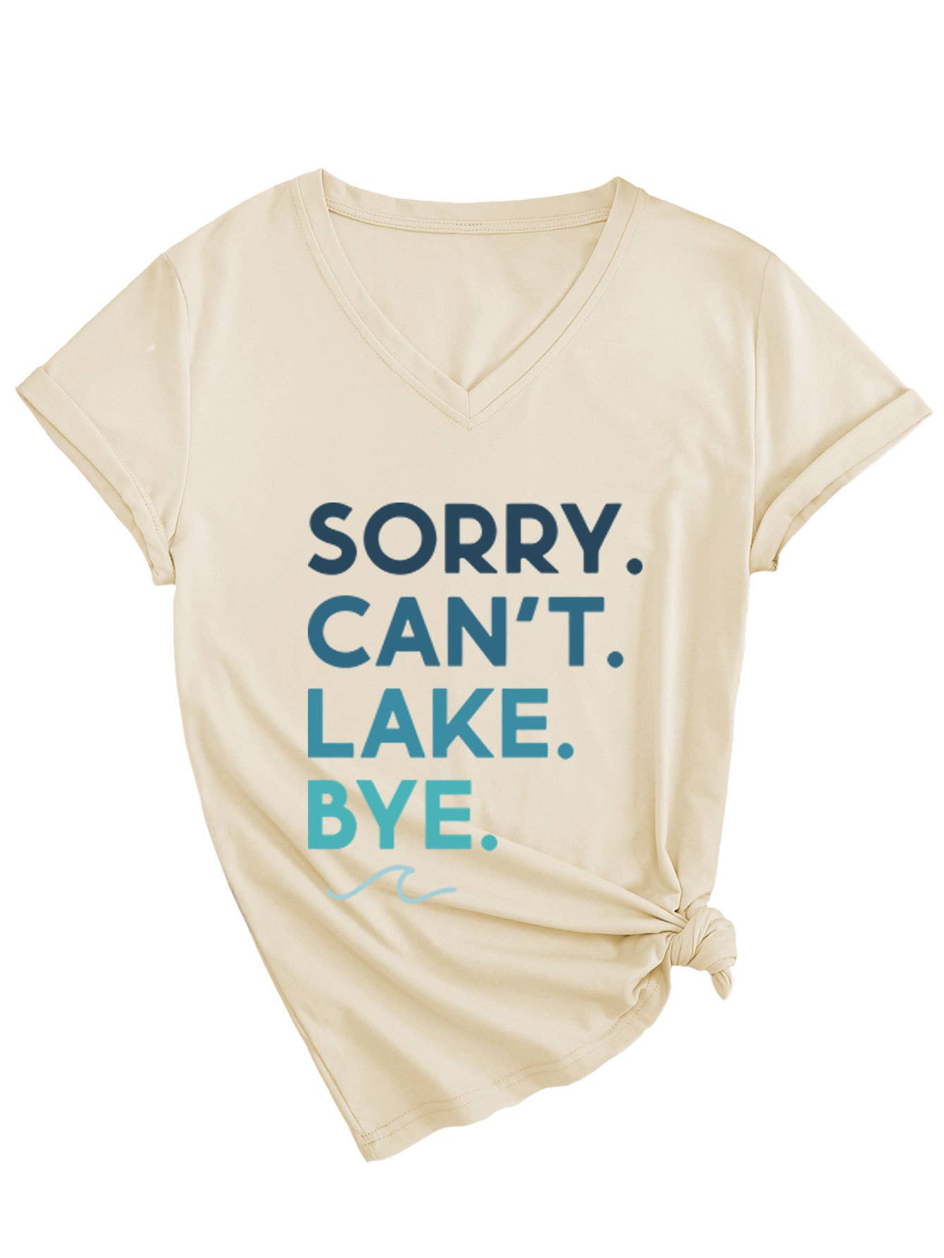 Sorry Can'T Lake V-Neck Short-Sleeved T-Shirt