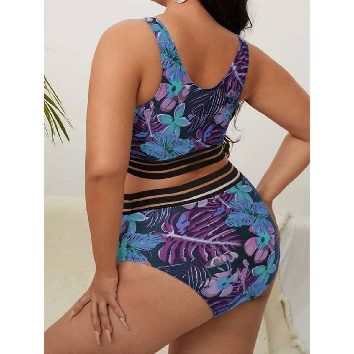 Women Swimsuit High Waist Split Bikini_Cwmw0220