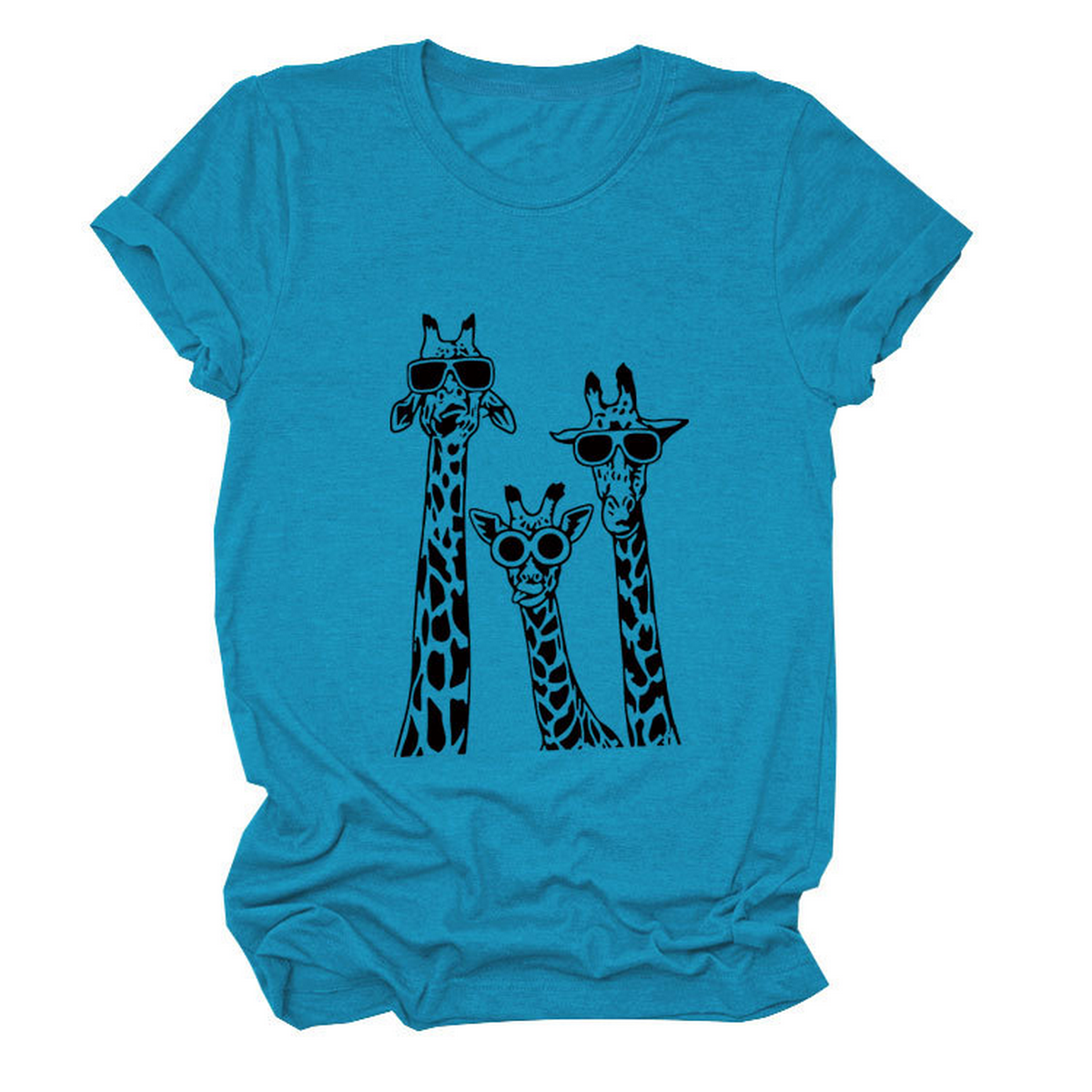 Womens Giraffe Print Casual Summer T-Shirt