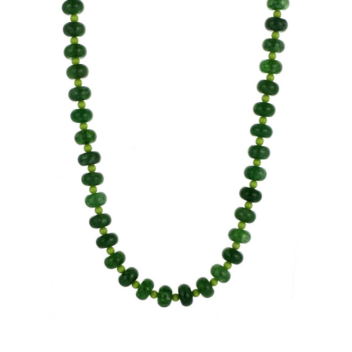 PINK GREEN NATURAL STONE BEADED NECKLACE_CWMM8839