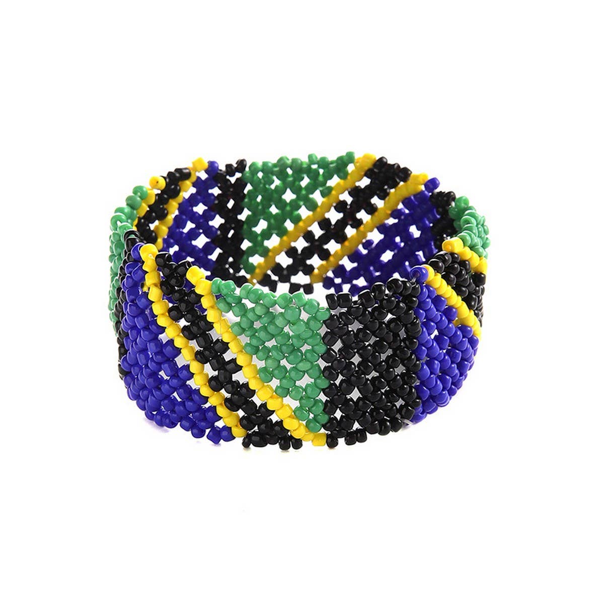 ETHNIC RICE BEAD WOVEN COLORFUL WIDE BRACELET_CWMM3528
