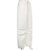 Street Style Bunched Feet Loose Leg Woven Pants