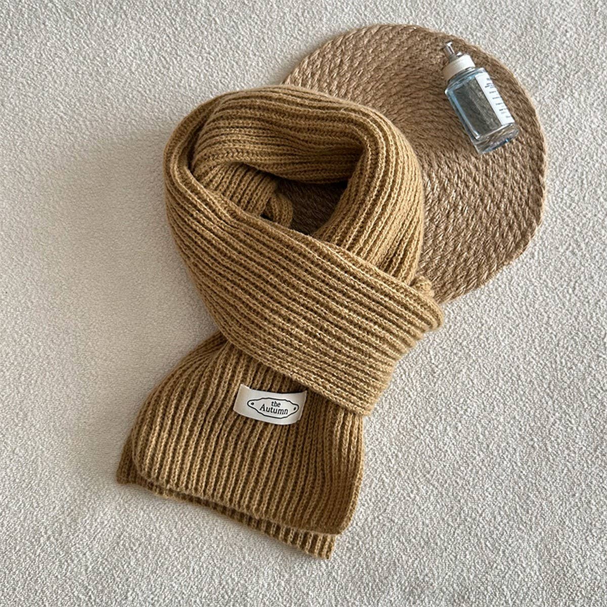 SOLID COLOR KNIT SCARF UNISEX WINTER ESSENTIAL_CWASC2280