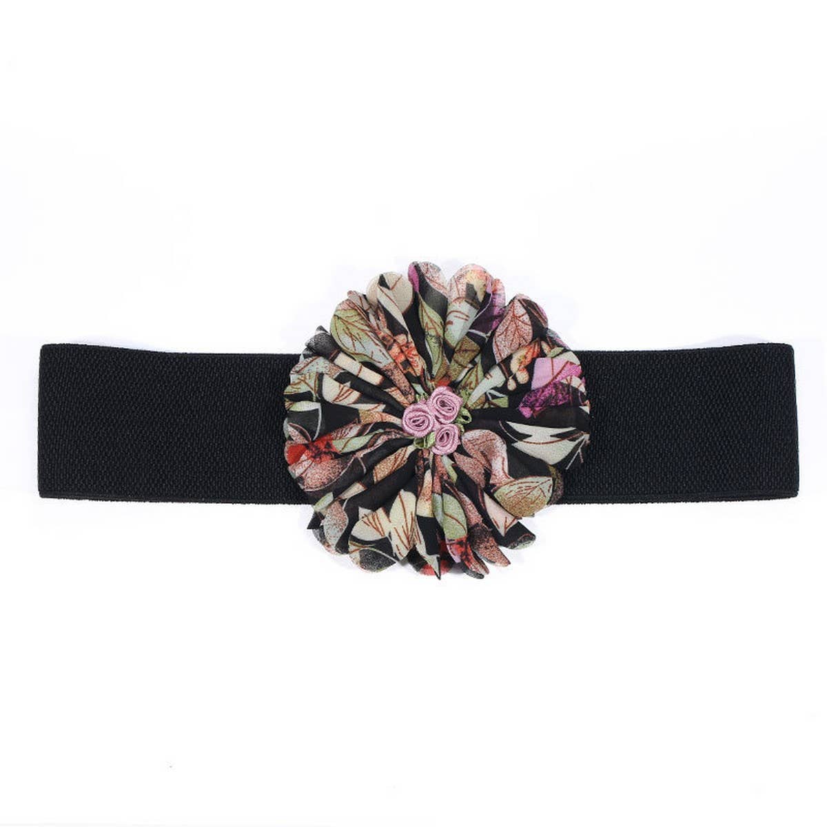 ELASTIC WIDE FLORAL WAIST BELT FOR DRESSES_CWMM6426