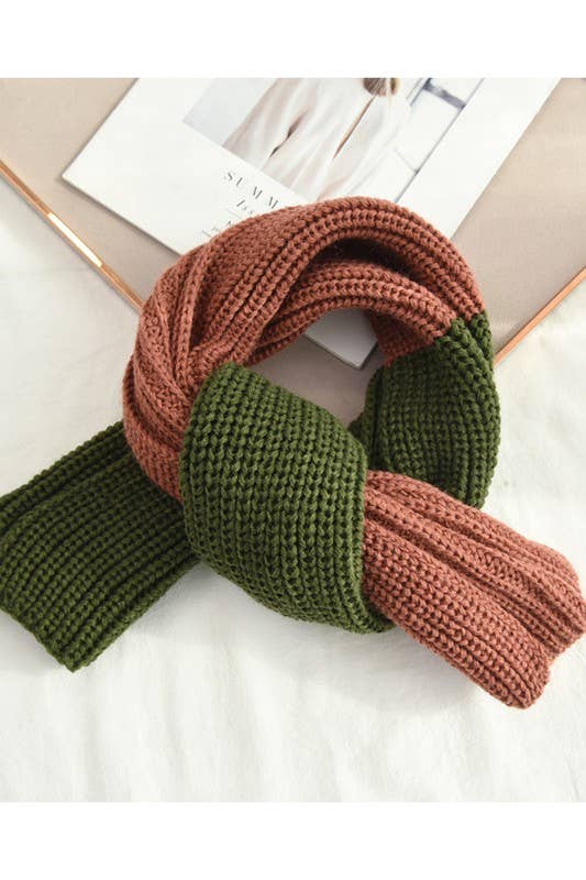 Yarn Kni Colorblock Scarf - Cozy Neck Wrap_Cwasc0052