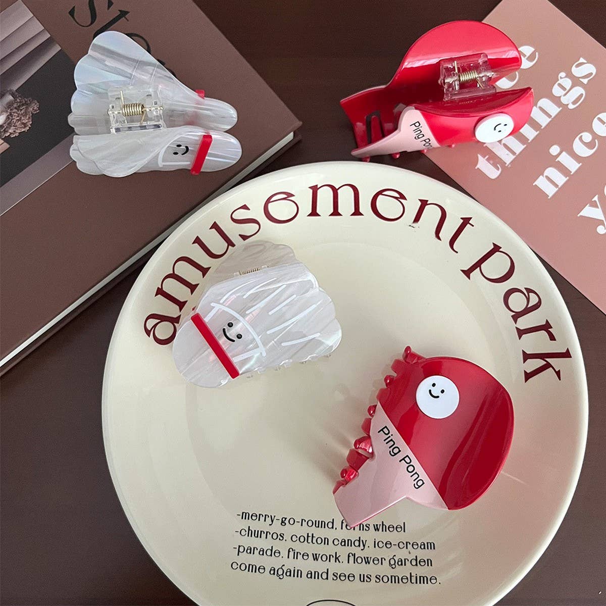 CUTE SPORTS CLAW CLIP PING PONG BADMINTON STYLE_CWAHA5902