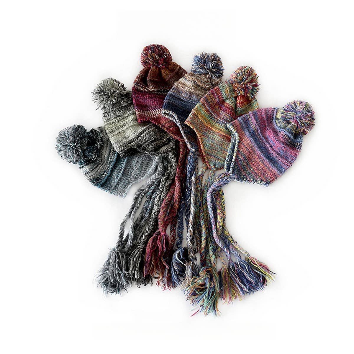 COLORBLOCK KNITTED HAT MIXED COLOR EARMUFFS HAT_CWAH2047