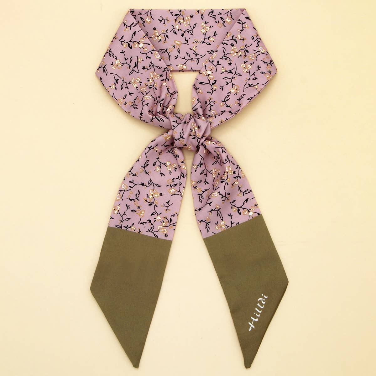 LETTER FLORAL SKINNY SCARF HAIR BOW BAG RIBBON_CWASC0070