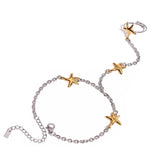 LUXURY 18K GOLD TWO TONE STARFISH TOE CHAIN_CWAJE4739