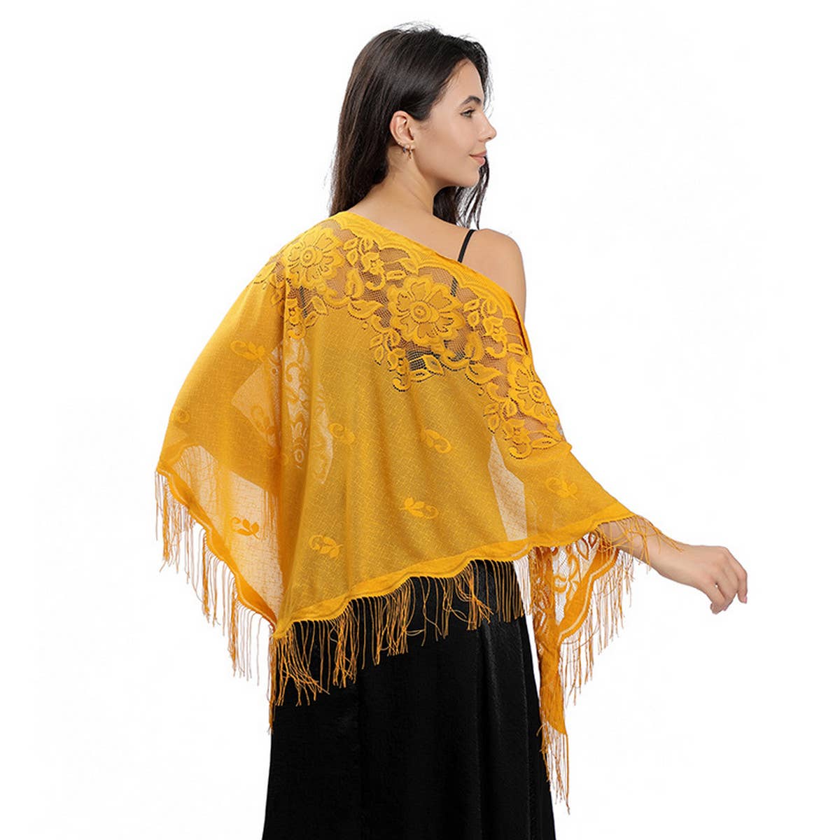 LACE SHAWL LACE TRIANGLE SCARF SHAWL_CWASC1076