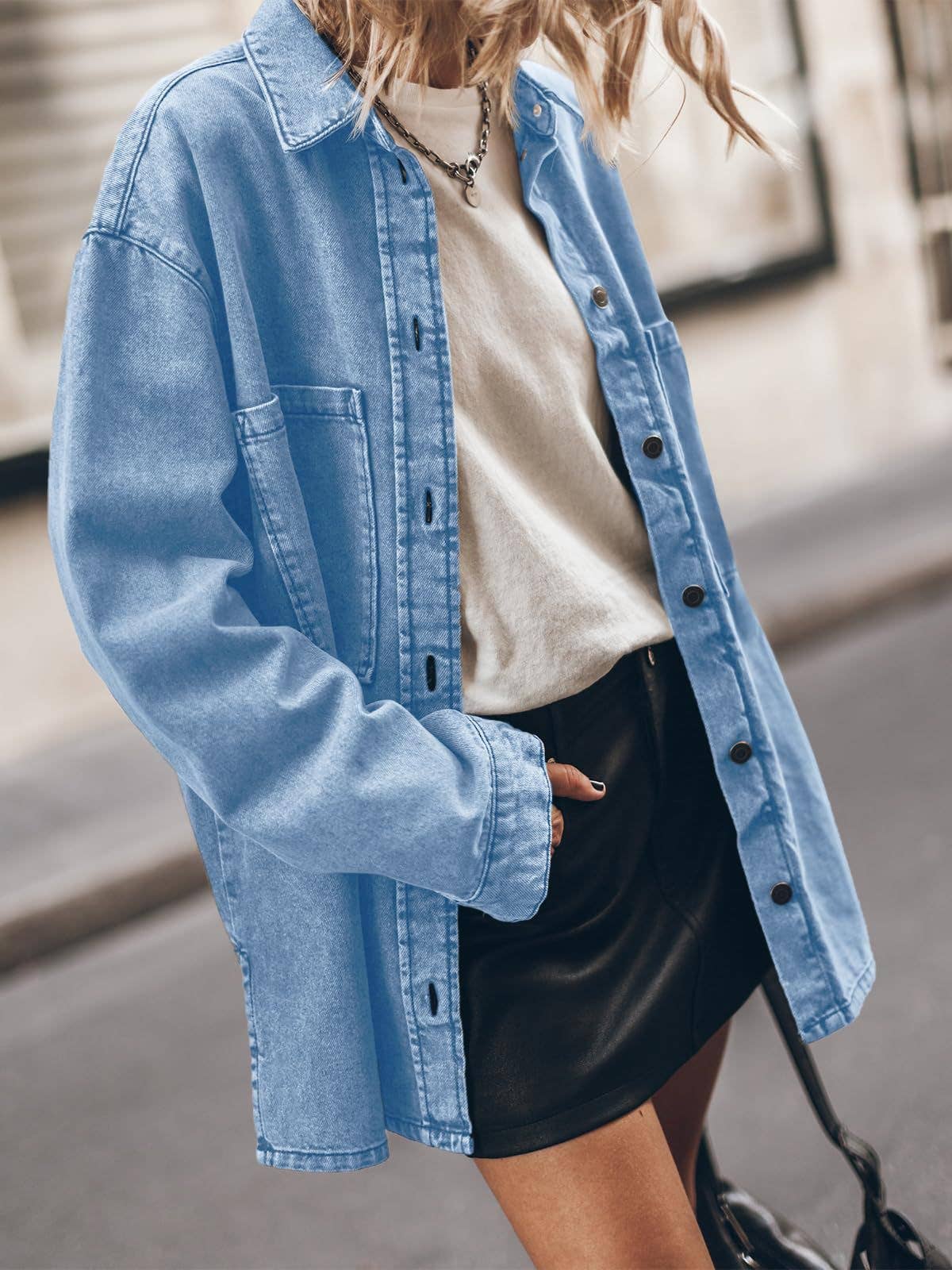 Vintage Hong Kong Style Turn-Down Denim Jacket