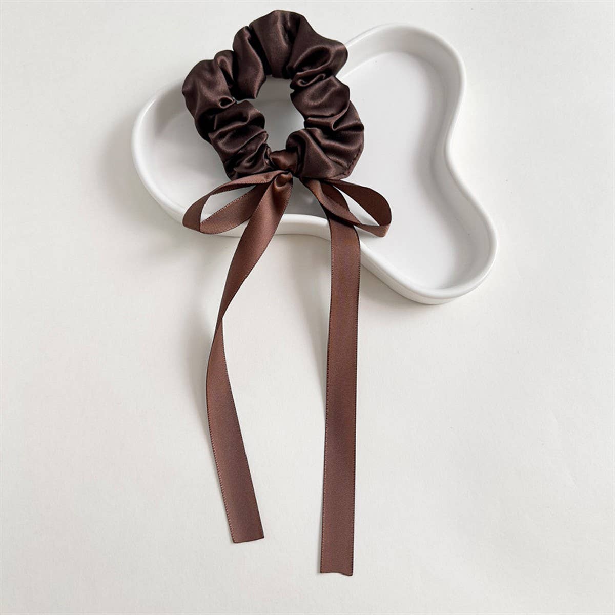Women Knotted Streamer Bow Hair Tie_Cwaha1083