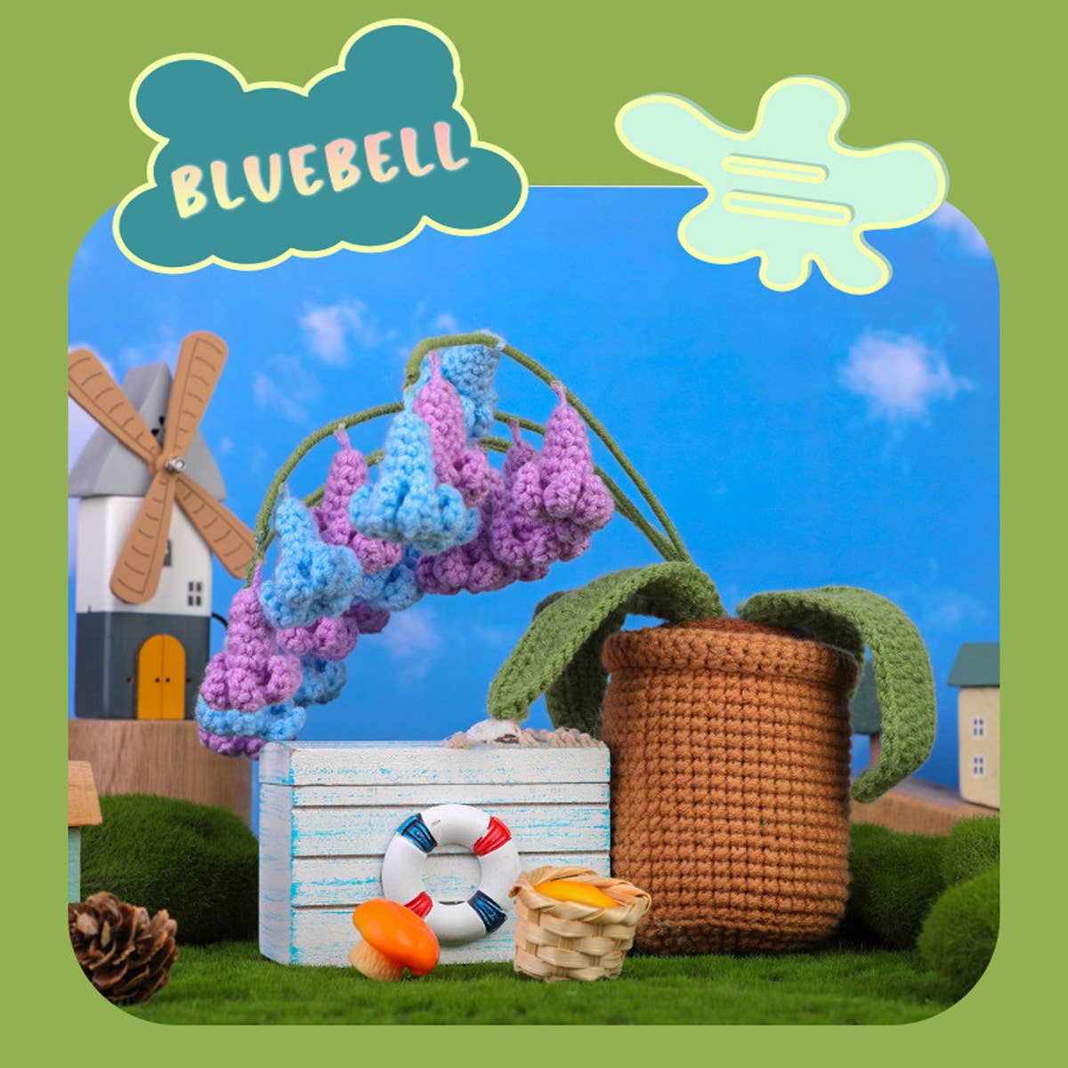 NEW BLUEBELL POTTED PLANT CROCHET MATERIAL PACKAGE_CWMM0823