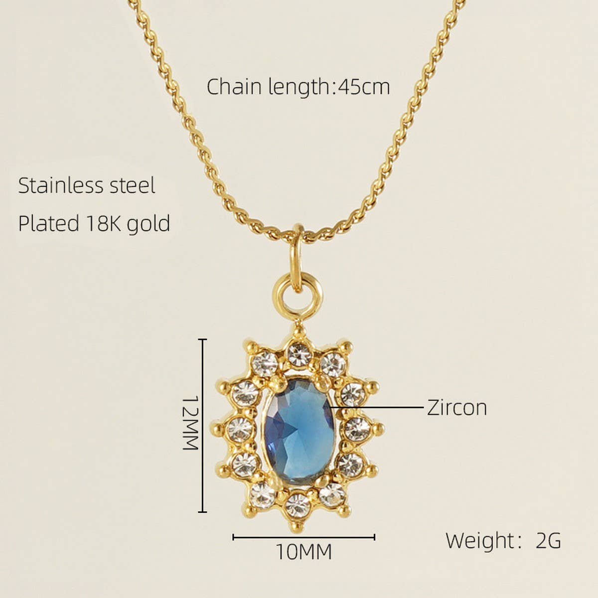 STAINLESS STEEL ZIRCON HEART PENDANT NECKLACE_CWAJE0682