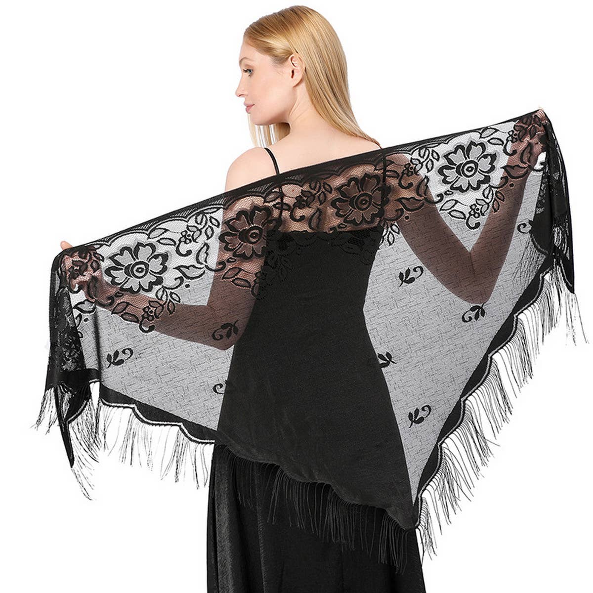 LACE SHAWL LACE TRIANGLE SCARF SHAWL_CWASC1076