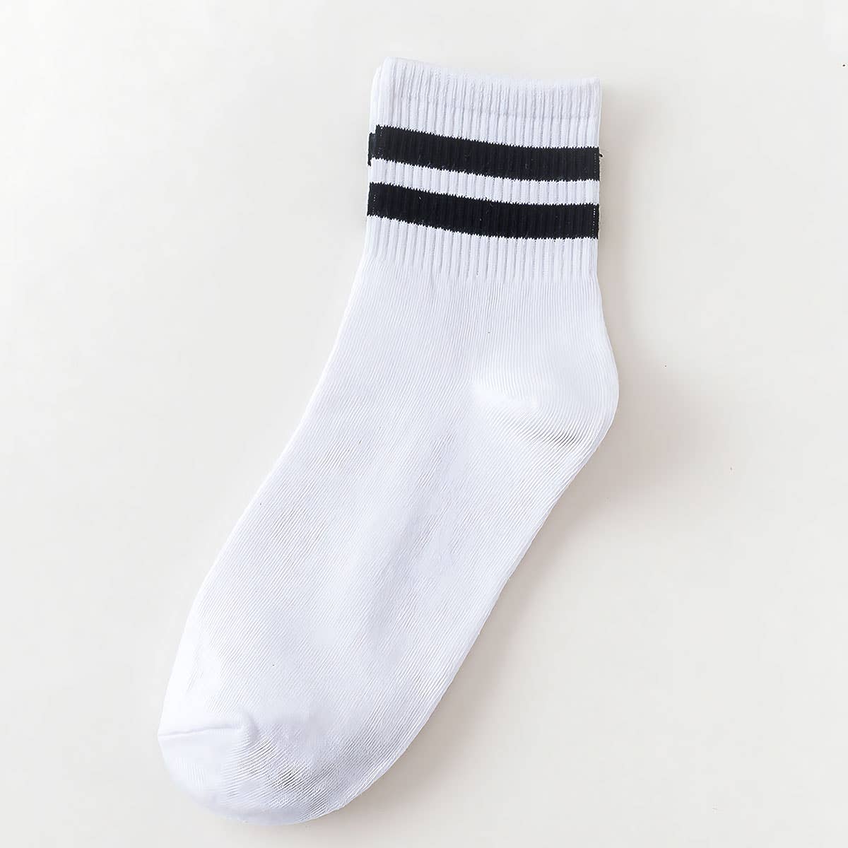 2 STRIPE COTTON MID SOCKS FOR WOMEN WHOLESALE_CWMS070