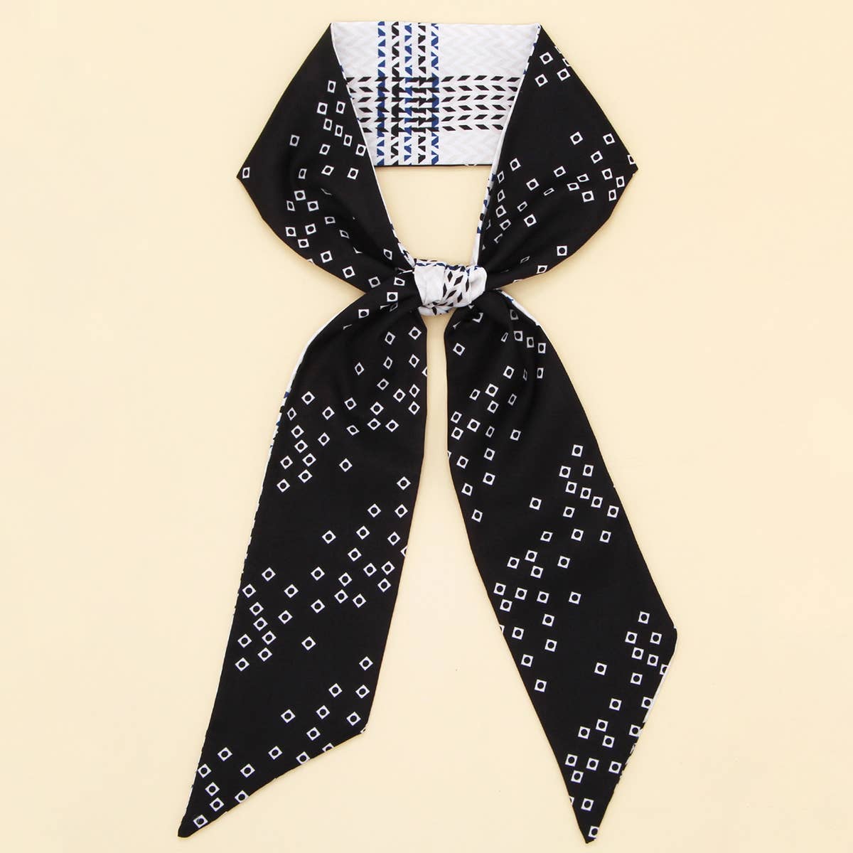 FLORAL LETTER RIBBON SCARF FOR HAIR AND BAG_CWASC0097