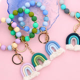 RAINBOW TASSEL KEYCHAIN WITH COLORFUL BEAD BRACELET_CWAB5071