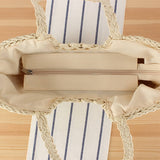 LARGE CAPACITY BEACH PAPER ROPE HOLLOW WOVEN BAG_CWAB2031