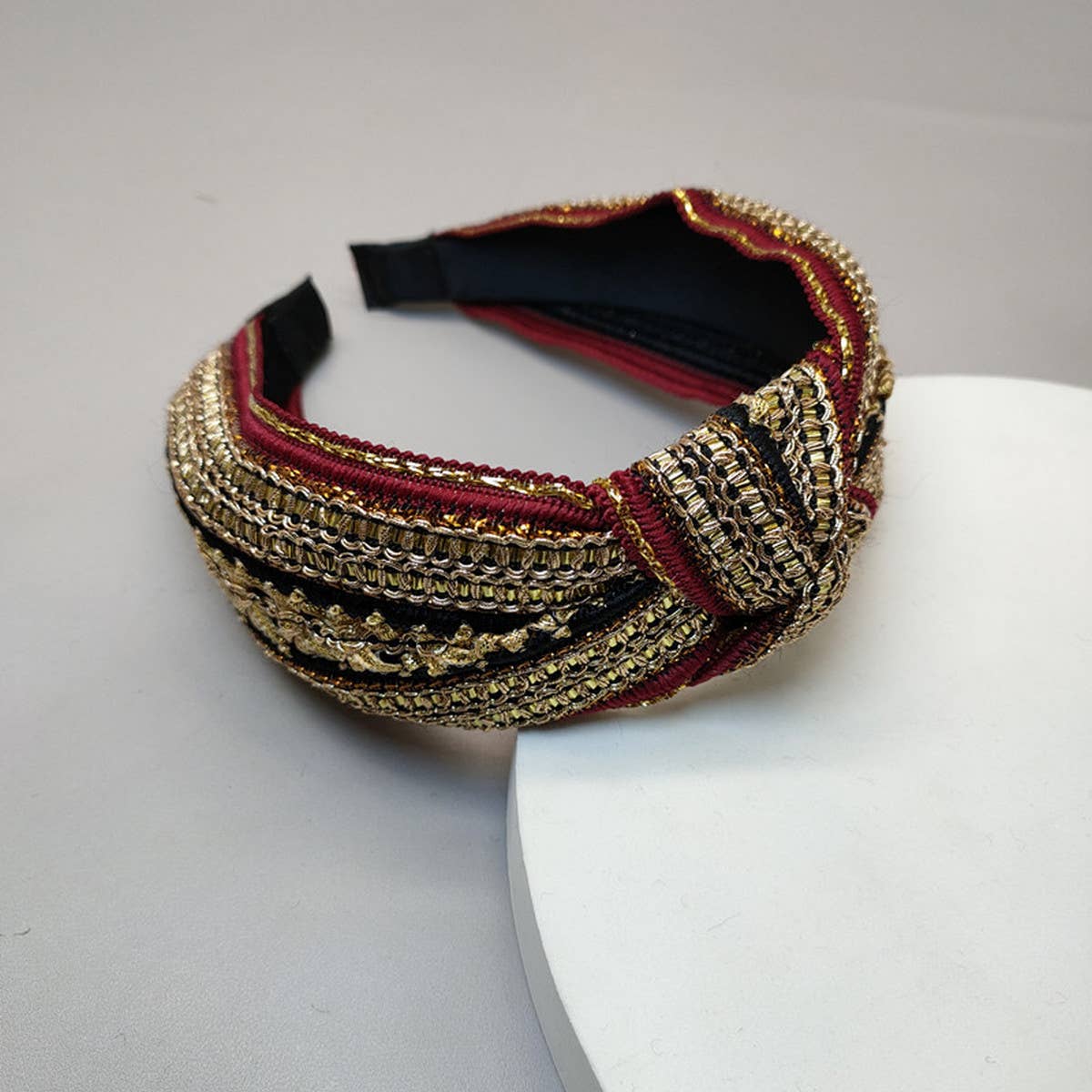 BRAIDED WIDE BAND NON SLIP BOHEMIAN HEADBAND_CWAHA2603