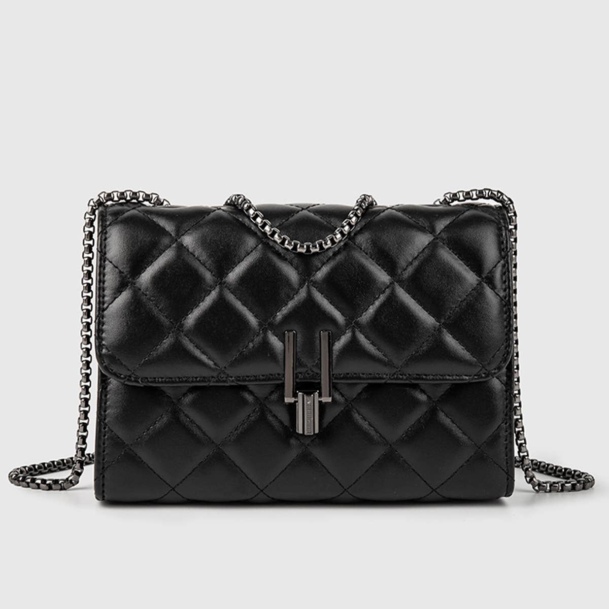 DIAMOND CHECKERED CHAIN BAG SHOULDER BAG_CUAB0166