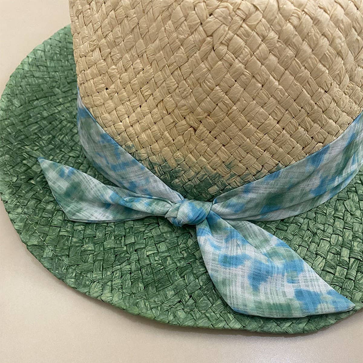 SUMMER FRESH SUNSHADE BOW STRAW HAT FOR WOMEN_CWAH3491