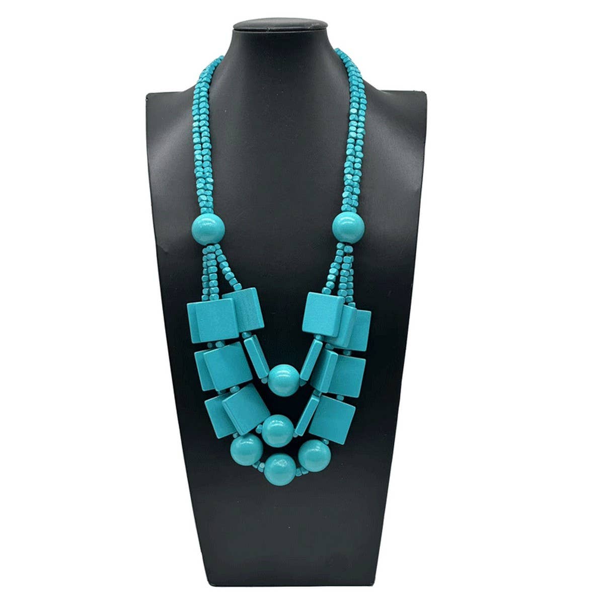 Wooden Beads Three-Layer Handmade Necklace_Cwmm4976