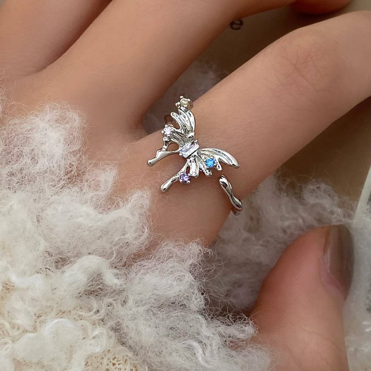 IRREGULAR EXQUISITE BUTTERFLY OPEN RING FOR WOMEN_CWAJE3099