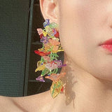 COLORFUL EXAGGERATED FLOWER LONG EARRINGS_CWAJE1716