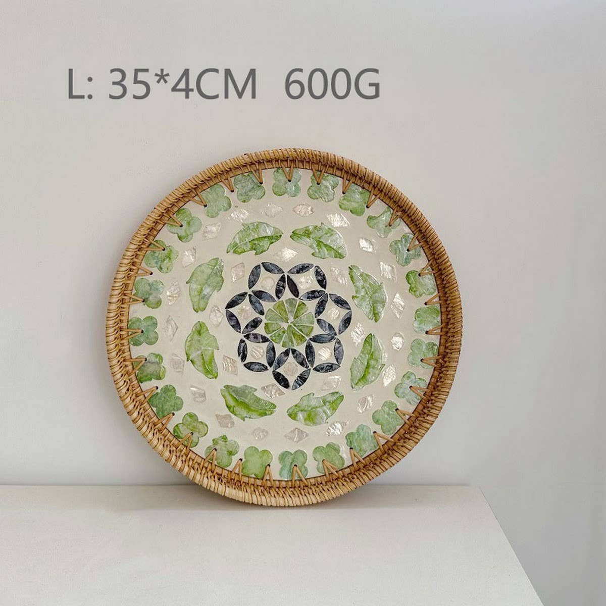 RATTAN FRUIT PLATE TEA ROOM SHELLBASKET ROUND PLATE_CWMM4495