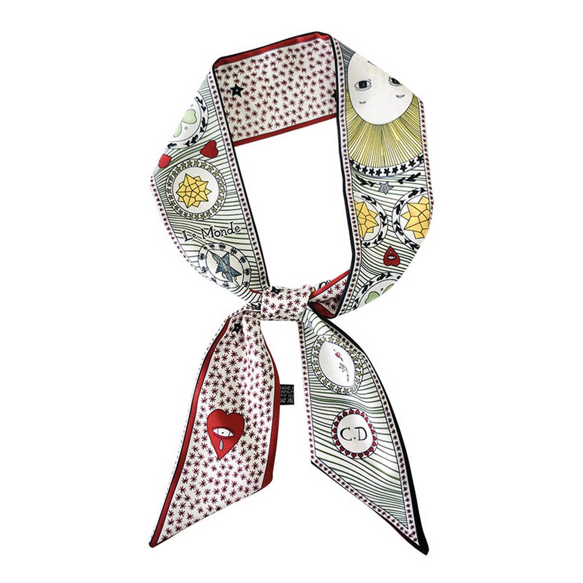 MYSTIC TAROT PATTERN LONG RIBBON NECK HAIR TIE_CWASC0745