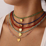 12 MONTH CUT STONE NECKLACE WITH HEART PENDANT_CWMM8851