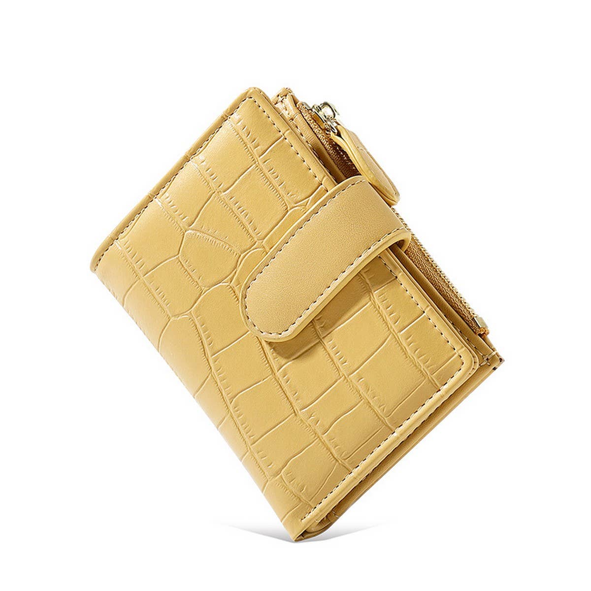 Minimalist Croc Pu Mini Zipper Wallet_Cwab06266