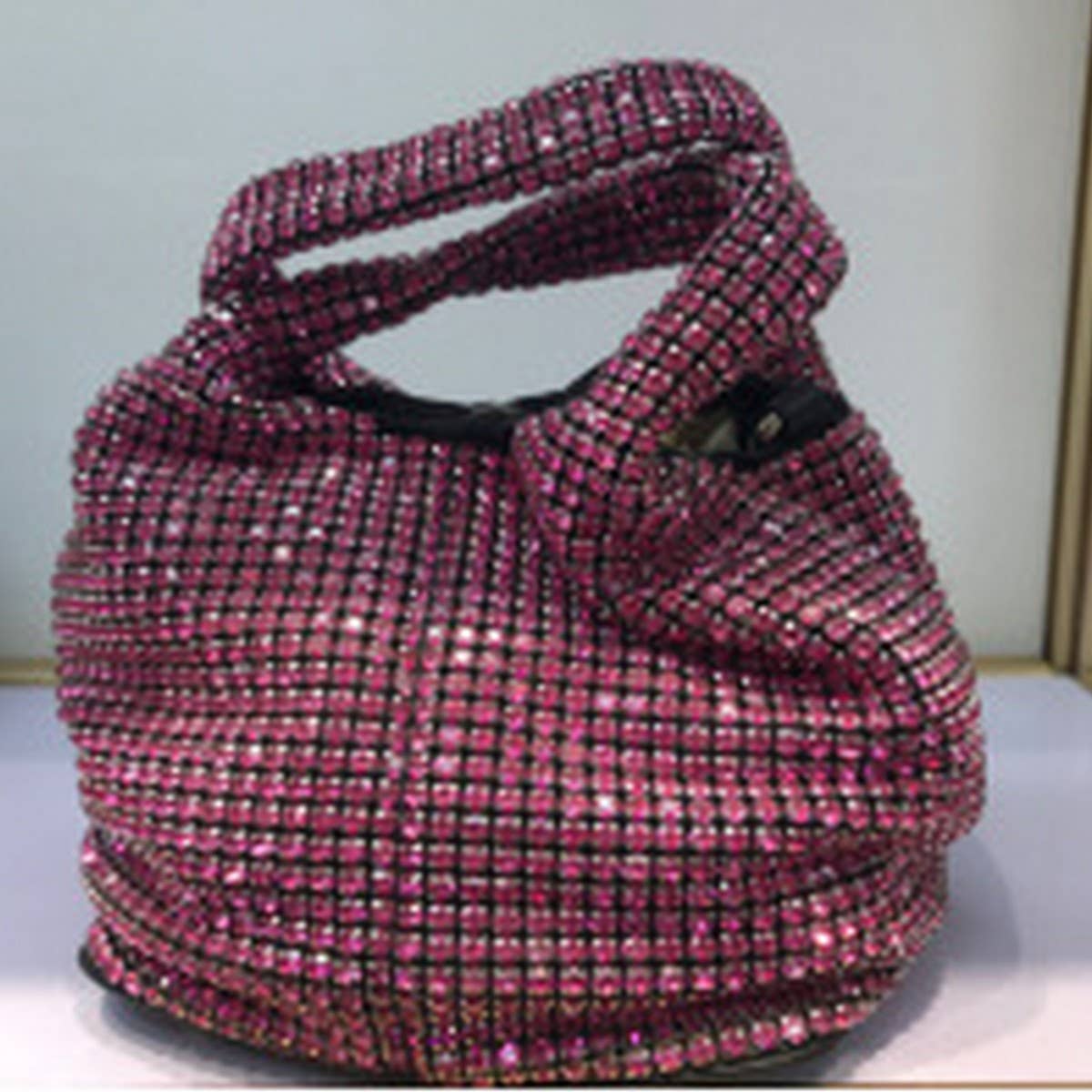 PORTABLE BUCKET BAG ELEGANT RHINESTONE EVENING BAG_CWAB3586