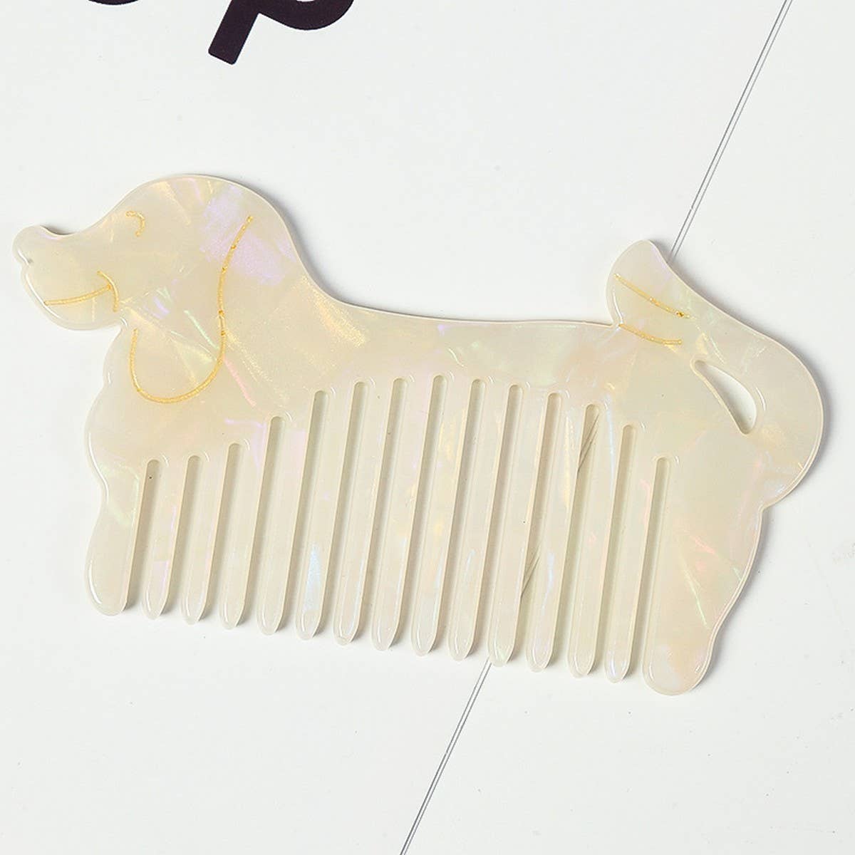 CUTE DOG WIDE TOOTH ACETATE COMB PORTABLE BRUSH_CWMM6404
