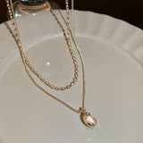 LIGHT LUXURY PLEATED PEARL BEAN NECKLACE_CWAJE2372