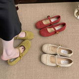 SOFT SOLE ROUND TOE MARY JANE FLATS FOR WOMEN_CWSHF0069