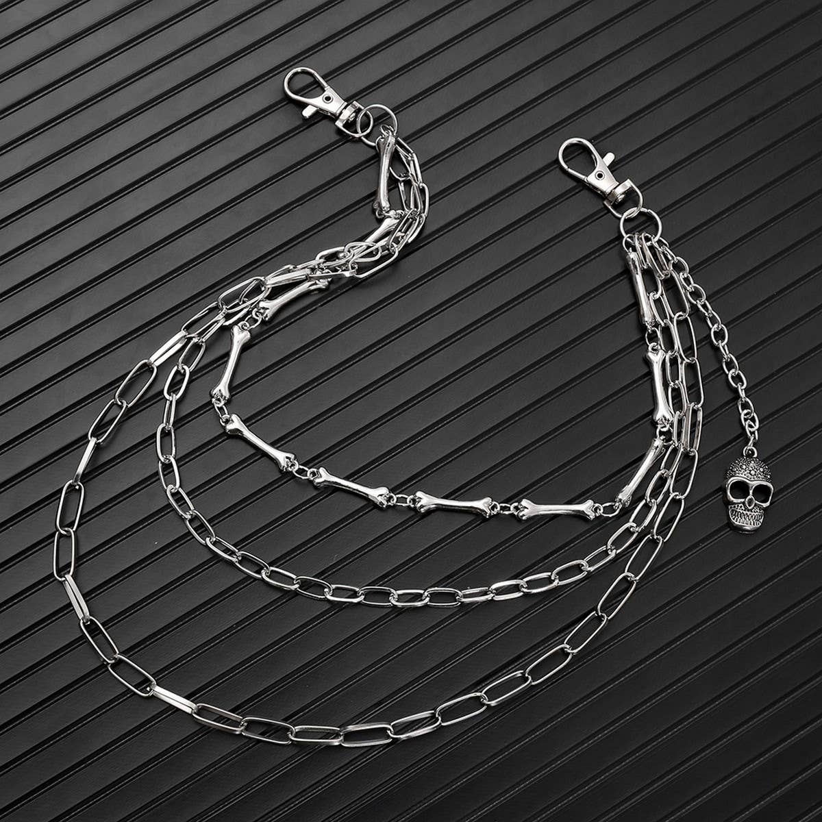 PERSONALIZED MULTI LAYERED DENIM METAL CHAIN_CWMM4887